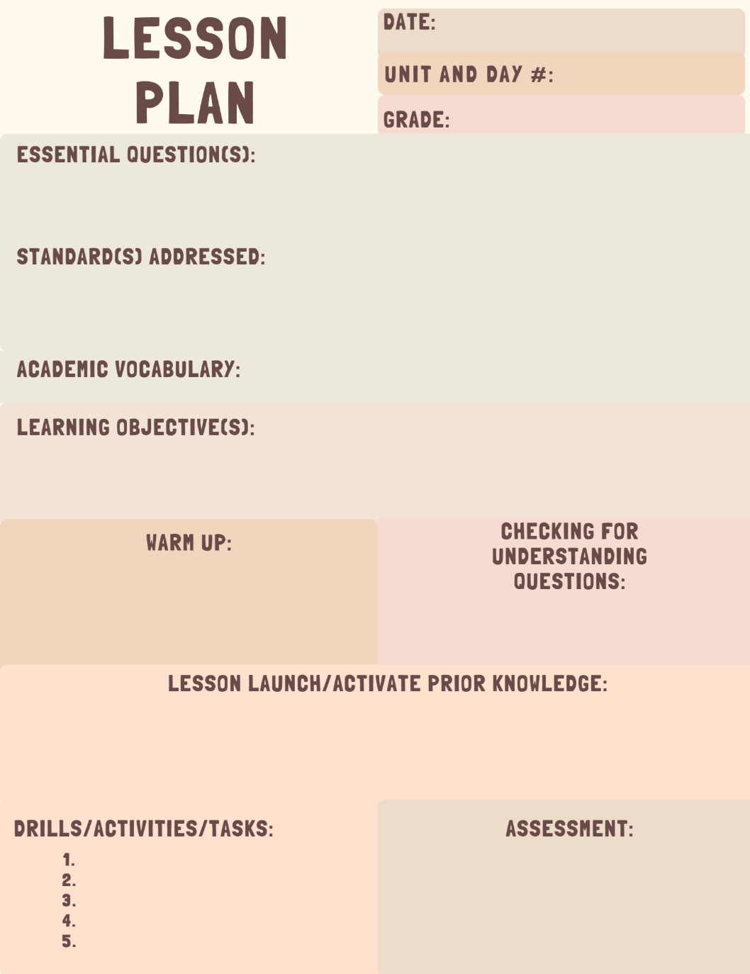 Lesson Plan Template