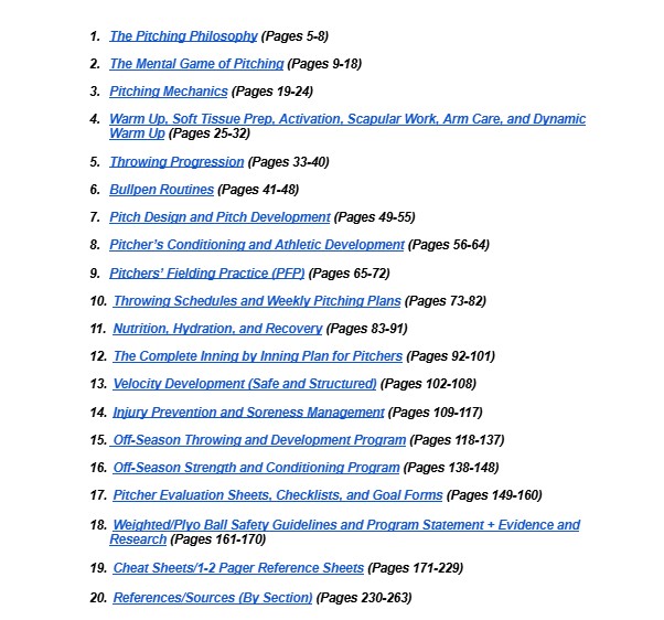 Baseball Pitcher’s Handbook: A Year-Round Development Resource