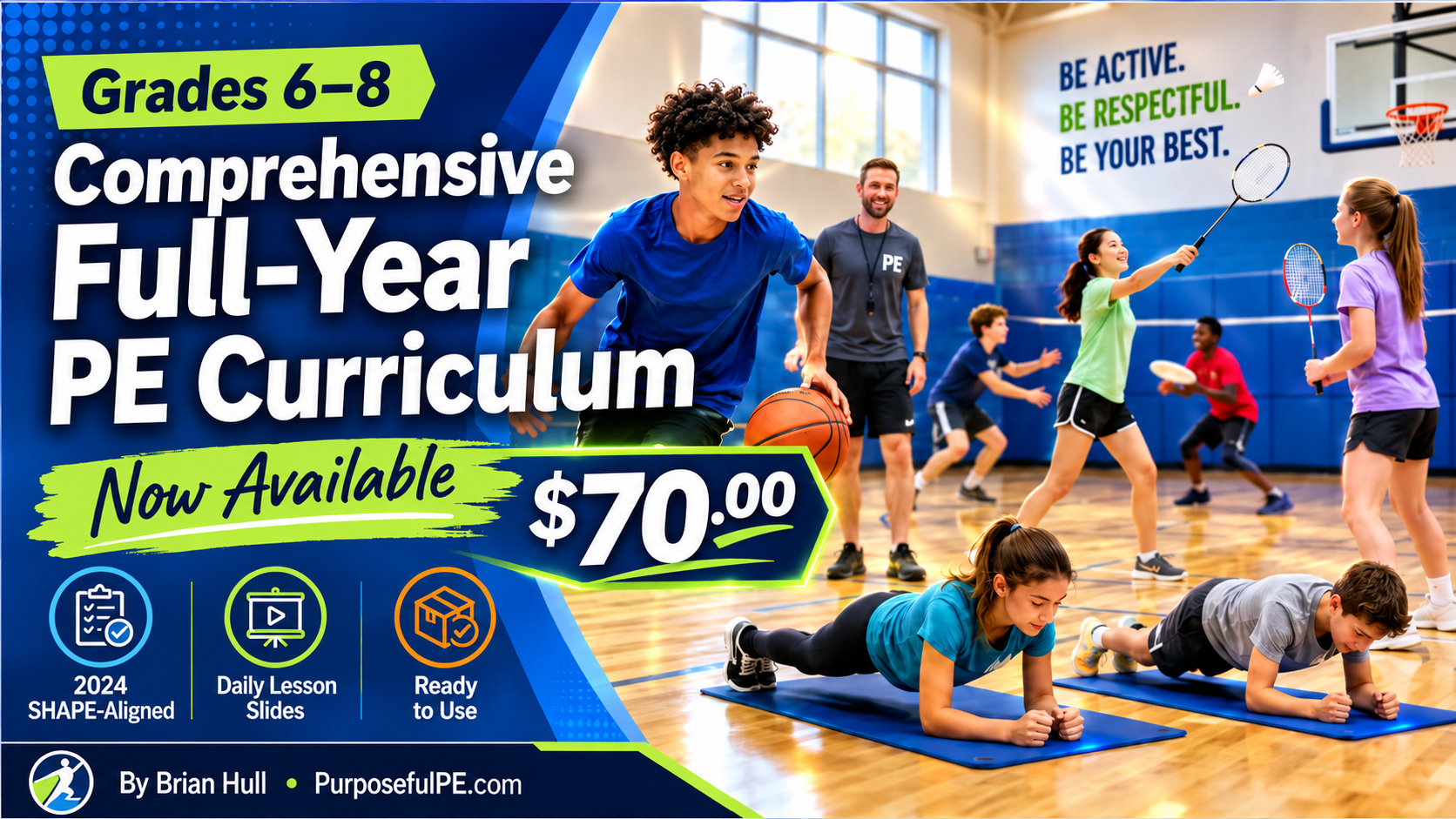 My Grades 6-8 Comprehensive Full-Year PE Curriculum is now available for direct purchase online!